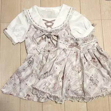 LIZLISA 리즈리사 Sewing Bear 패턴 세트업 화이트