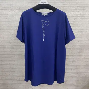 PICONE 스톤 장식 보라색 롱 티셔츠 M