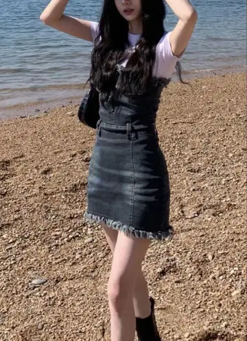 amood 원피스 데님 여름옷 스커트 아무드 한국