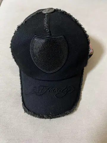 Ed Hardy 메쉬 캡 자수 로고 장식 블랙 스팽글