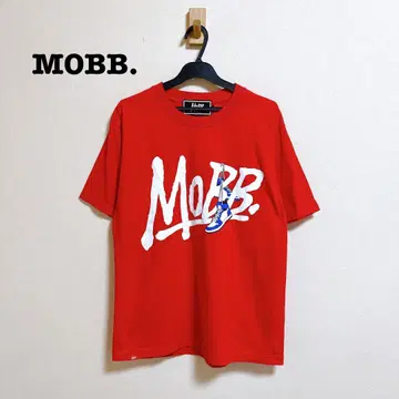 MOBB 티셔츠 로고 프린트 레드