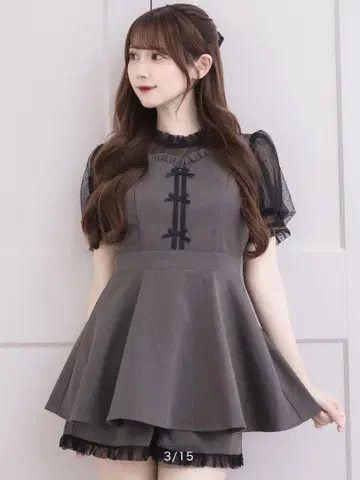 피움 도트 츄 비스체 스타일 세트업 피움 원피스 세트업