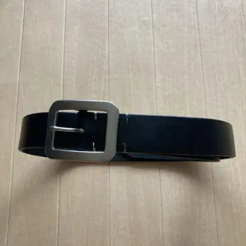 UES 블랙 가죽 벨트 스퀘어 버클 34인치