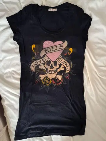 ED HARDY 에드하디 스컬 프린트 반팔 티셔츠