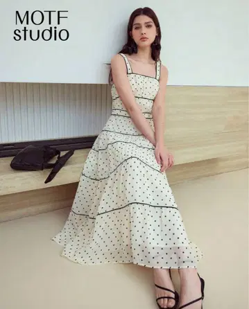 shein 도트 무늬 롱 드레스