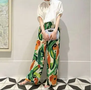 Ballsey 메르카토 프린트 세미 와이드 팬츠 클리닝