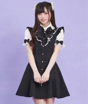 레이스 칼라 & 레이스 러플 원피스