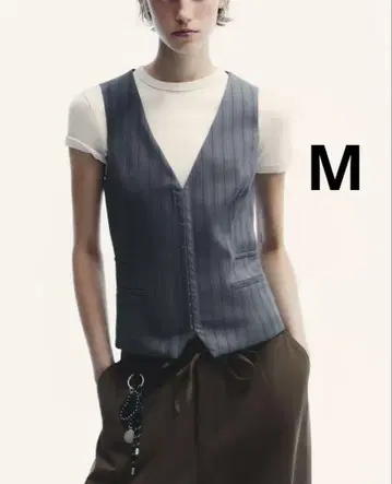 ZARA 자라 핀스트라이프 패턴 베스트 탑 새상품, 미사용