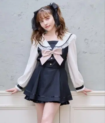 LIZLISA 세일러 카라 셋업 블랙