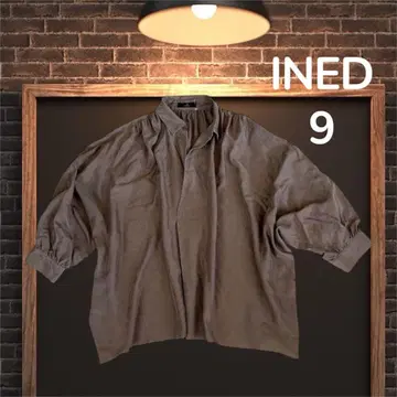 INED 이네드 상의 장소매 셔츠 블라우스 얇은 소재