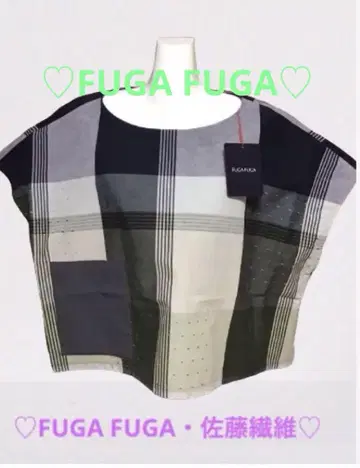 [미사용 새상품 택 포함] FUGA FUGA 체크 무늬 반팔 튜닉