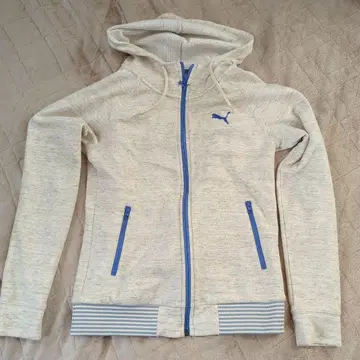 Puma 풀 집업 후드티 크림색