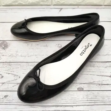 Repetto 발레 슈즈 블랙 산드리옹 러버 플랫 레페토