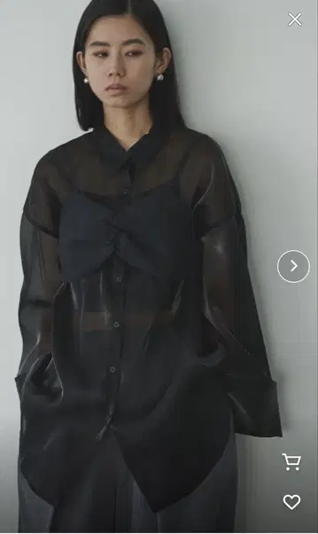 aic. 샤이니 오간자 빅 카프스 셔츠