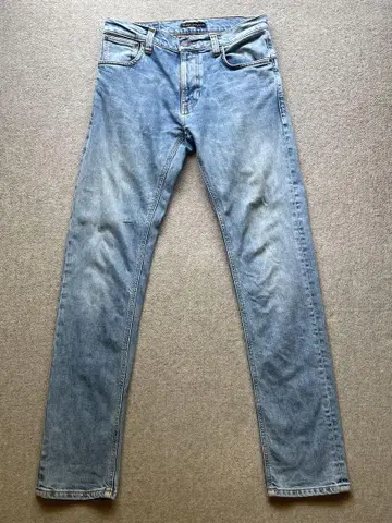 NudieJeans ThinFinn 슬림 테이퍼드 라이트 블루