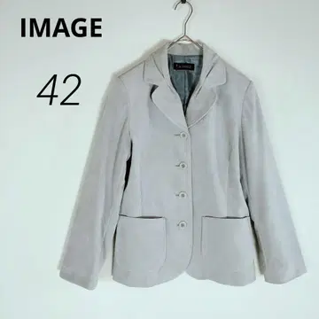 c7147 [이마쥬] 테일러드 자켓 XL 그레이 벨벳 느낌 싱글