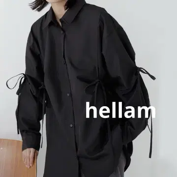 헬람 헤람 리본 오버사이즈 셔츠 블랙