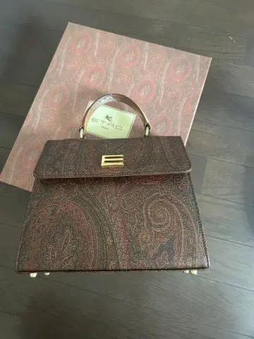 ETRO 페리 패턴 핸드백 중형 브라운