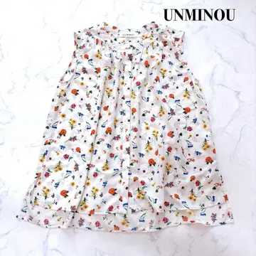 [미사용급] UNMINOU 앙미누 플라워 개더 블라우스 꽃무늬 플레어