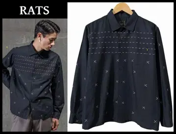 신품 23SS RATS 라츠 장소매 아로크로스 50년대 워크 셔츠 M