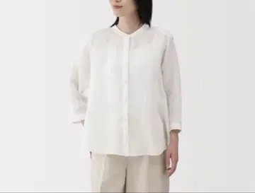 무인양품 MUJI 린넨 워싱 7부 소매 블라우스 XL