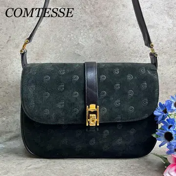 양품 COMTESSE 숄더백 총 패턴 금장 장식 블랙