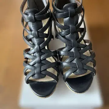 새상품급! ing 잉그 샌들 글래디에이터 천연 가죽 블랙 23cm