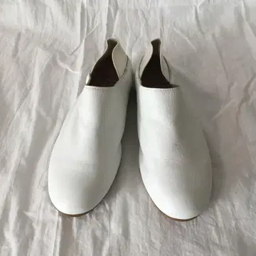 Recipe 화이트 가죽 슬립온 신품 미사용 24cm