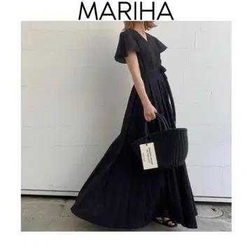 MARIHA 마드모아젤 드레스 원피스 블랙 검정 36 마 반소매