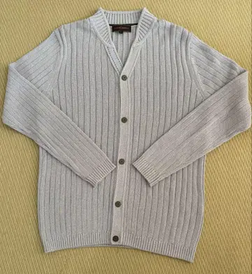 JOSEPH ABBOUD 라이트 그레이 리브 V넥 가디건