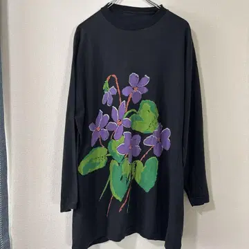 90s usa 빈티지 꽃 플라워 아트 티셔츠 롱티 구제 의류 레어