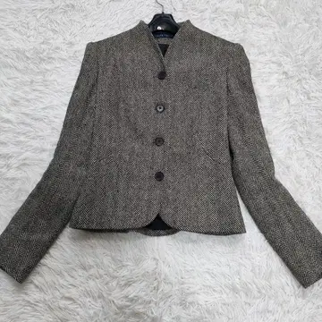 랄프 로렌 테일러드 재킷 헤링본 리 실크 노칼라