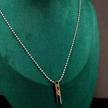 실버 체인 볼 바 목걸이 롱 심플