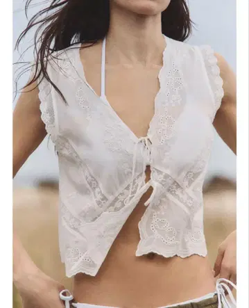 ZARA 자라 자수 상의 블랙 S