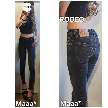 RODEO 케미컬 데님 블랙 스키니