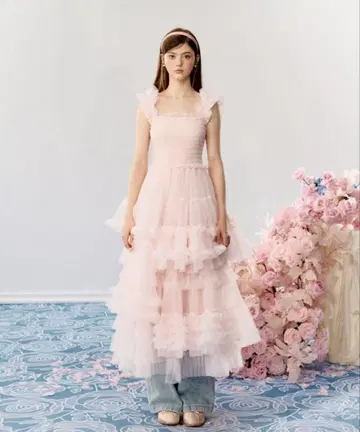 Ballerina' blooming tulle dress(pink)