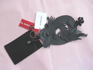 비비안타 키링 패스케이스 용 드래곤 블랙 가죽