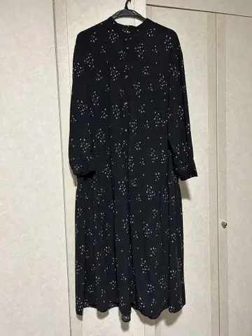 꽃무늬 롱 원피스 블랙