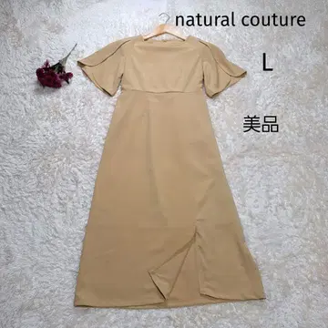 미품 natural couture 슬릿 타이트 원피스 머스타드 L