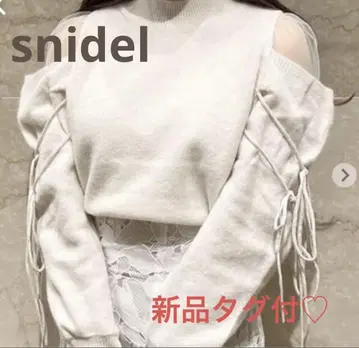 SNIDEL 시스루 숄더 니트 톱 SWNT215067