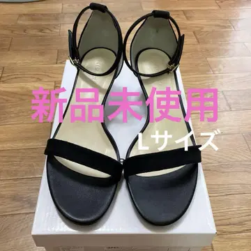 블랙 스웨이드 스트랩 샌들 L 사이즈