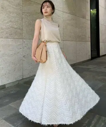 아누안스 컷 자카드 니트 세트업