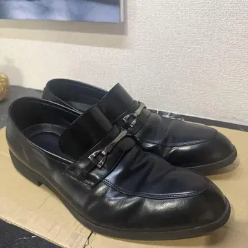 블랙 가죽 모카신 신발