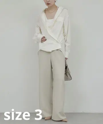 GALLARDAGALANTE 와이드 드로스트 팬츠 베이지 3