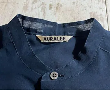AURALEE 오라리 밴드 칼라 시어 실크 긴팔 셔츠 1 사이즈