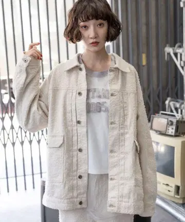 니코앤드 츠부츠부 자카드 재킷 아이보리 새 상품