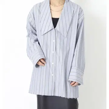 시티샵 스트라이프 빅 칼라 오버 사이즈 셔츠