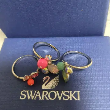 Swarovski 스와로브스키 멀티 컬러 반지 3세트