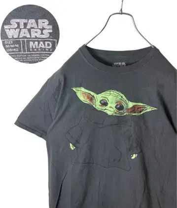 레어 구제 의류 STARWARS 스타워즈 요다 빅 프린트 티셔츠