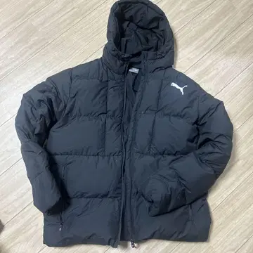 PUMA 후드 부착 다운 자켓 XL 블랙